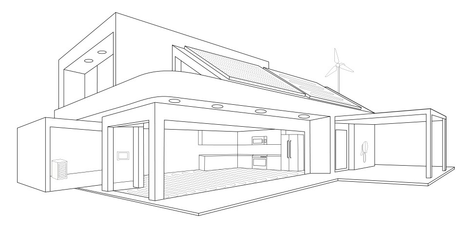 Zero Emission Home - Haus illustriert